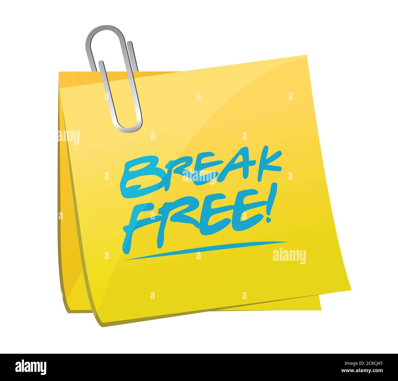Break free memo post illustration design over a white background Stock Vector