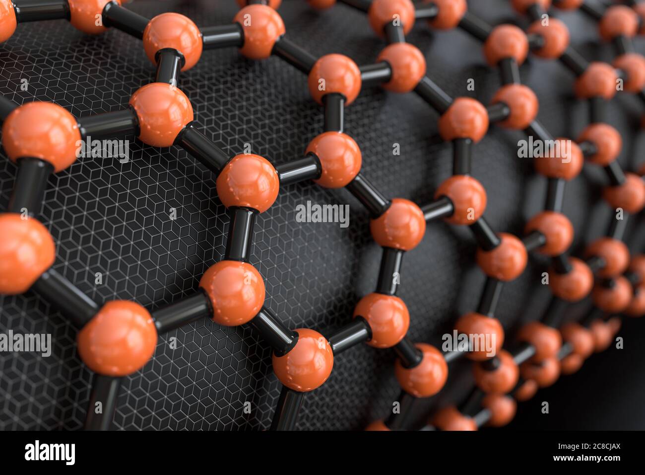 3D rendering of carbon nanotube Stock Photo - Alamy