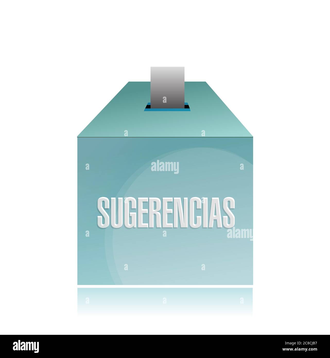 Suggestion box in spanish. illustration design over a white background