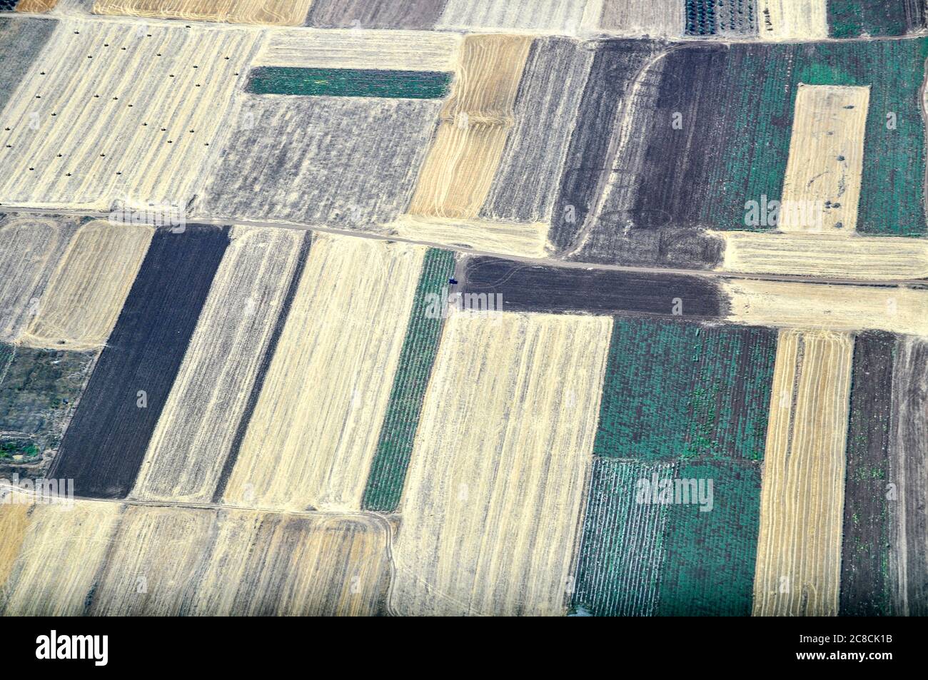Aerial View of cultivated farmland Photographed in Israel Stock Photo ...