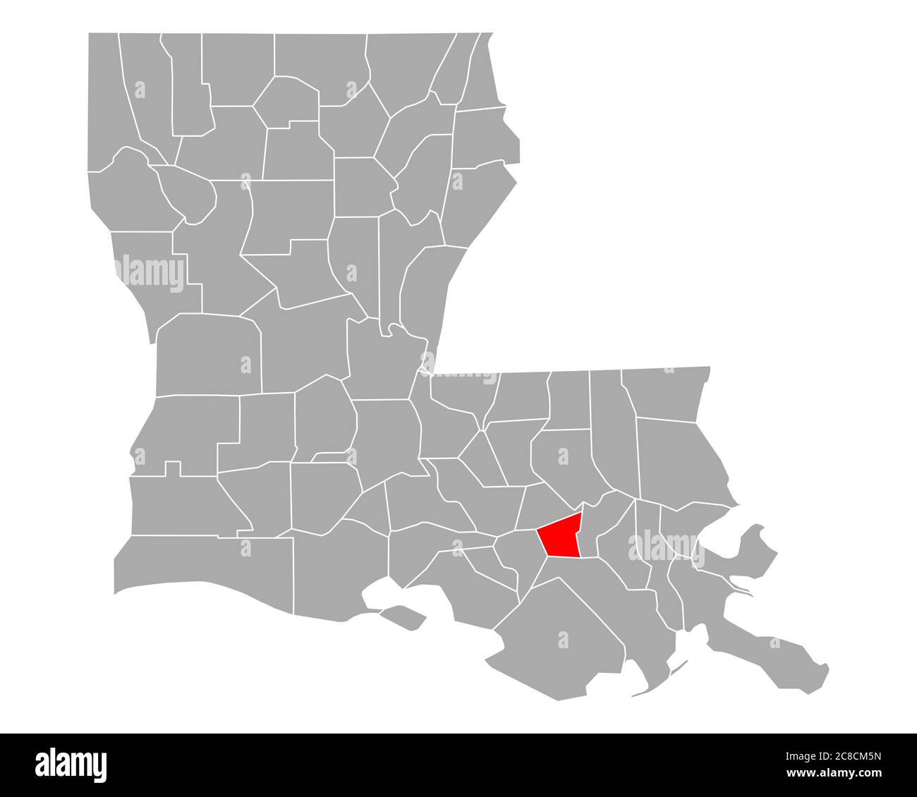 Map of St James in Louisiana Stock Photo - Alamy