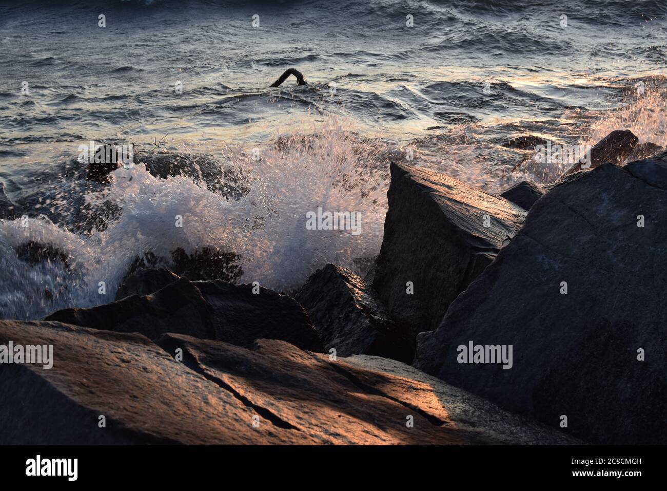 Water splashes on the rocks Stock Photo
