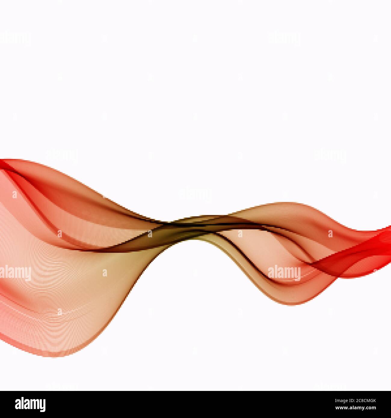 Abstract red waves background Design Template. Bright red background with curved lines. Stock Vector