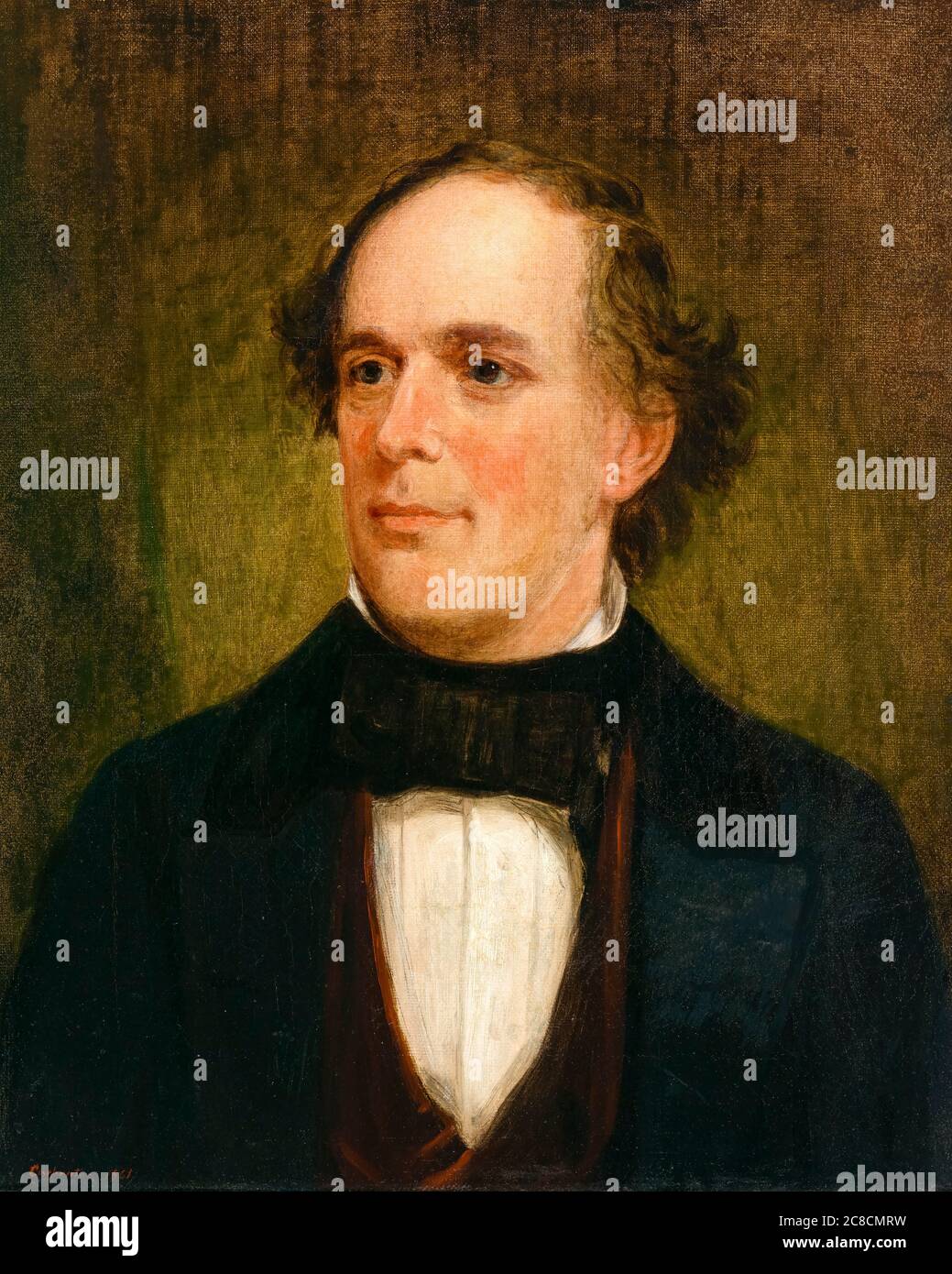 Salmon P Chase (1808-1873), American politician, anti slavery movement abolitionist and political reformer, portrait painting by Francis Bicknell Carpenter, 1861 Stock Photo