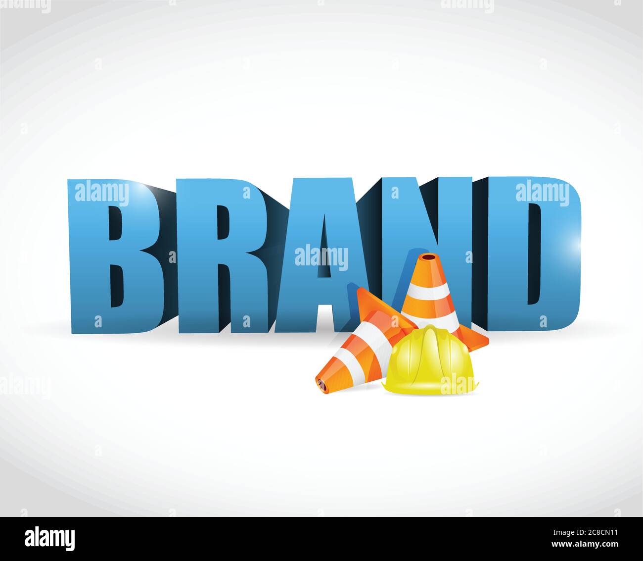 Brand under construction cone illustration design over a white background Stock Vector