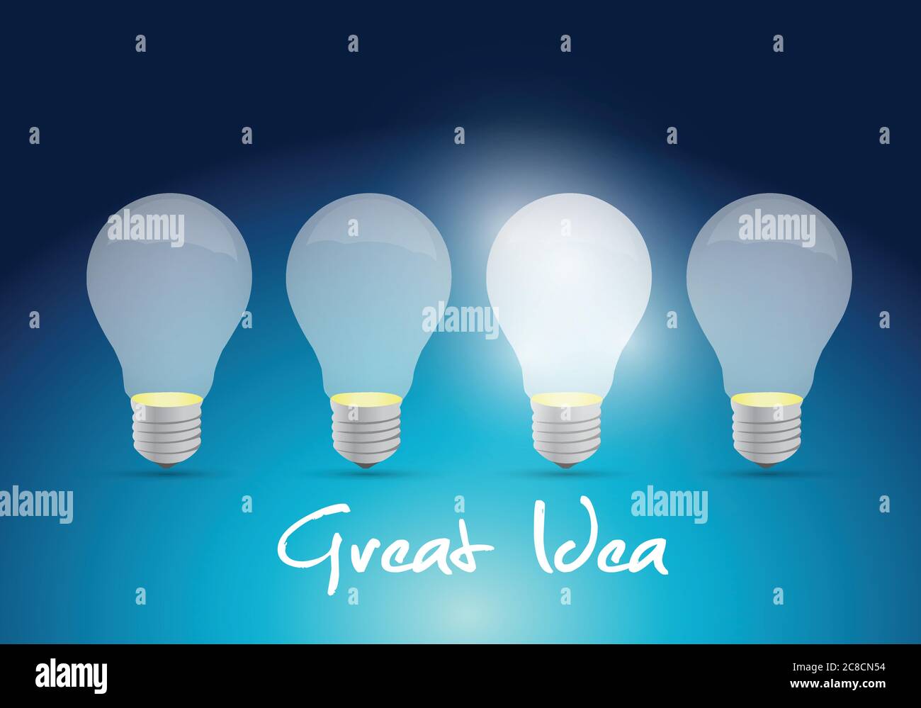 Bright great ideas illustration design over a blue background Stock Vector
