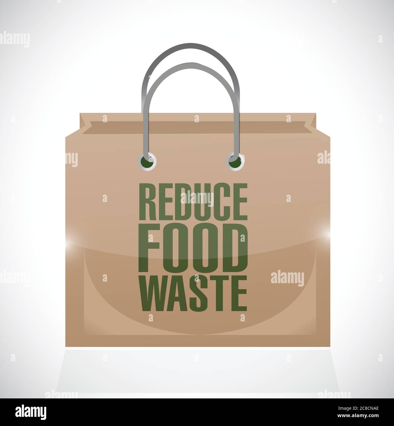 Reduce food waste shopping bag sign illustration design over a white background Stock Vector