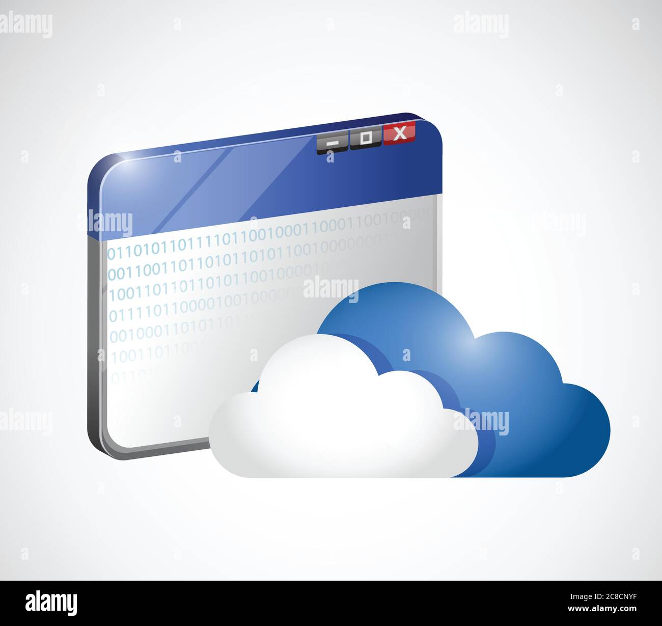 Binary browser and cloud illustration design over a white background ...