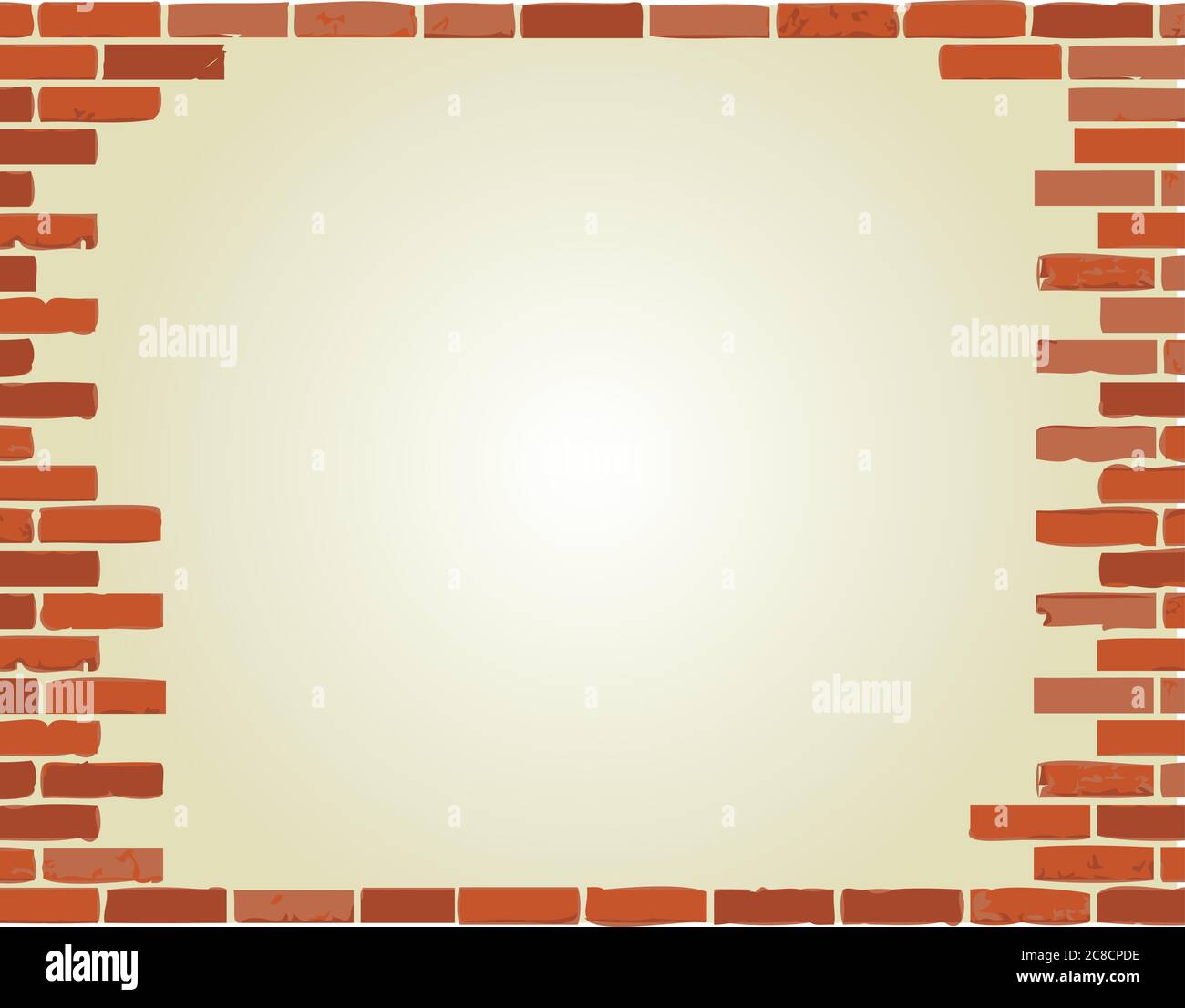 Brick wall border illustration design over a white background Stock
