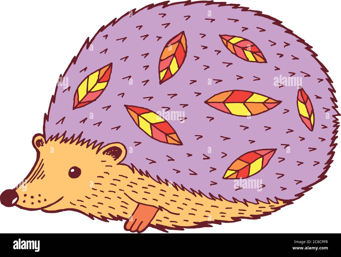 Cartoon hedgehog - colorful graphic drawing. Isolated doodle ele Stock  Vector Image & Art - Alamy