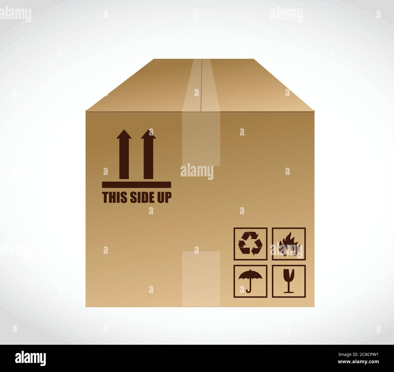 This side up box illustration design over a white background Stock