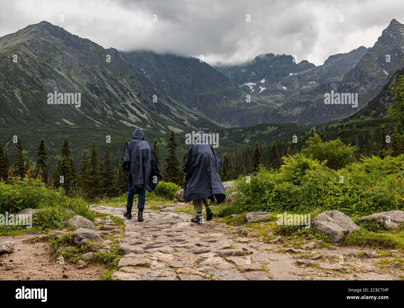 Hikers mountain walking rain hi-res stock photography and images - Alamy