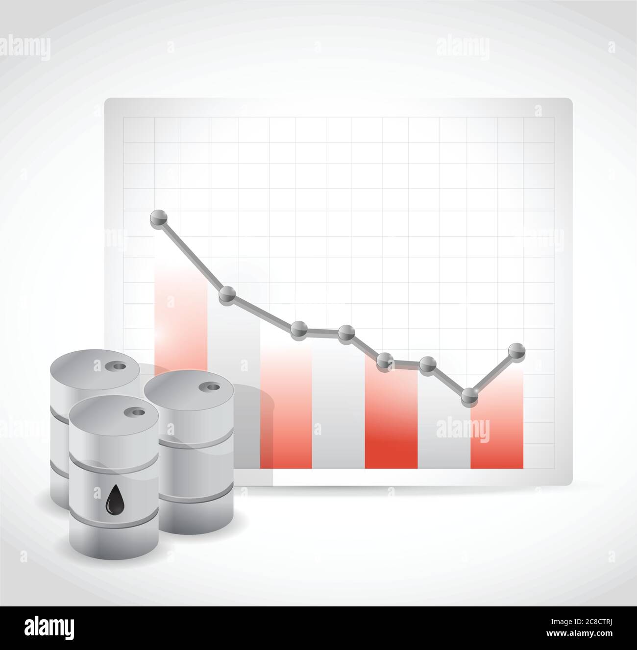 Falling oil prices illustration design over a white background Stock Vector