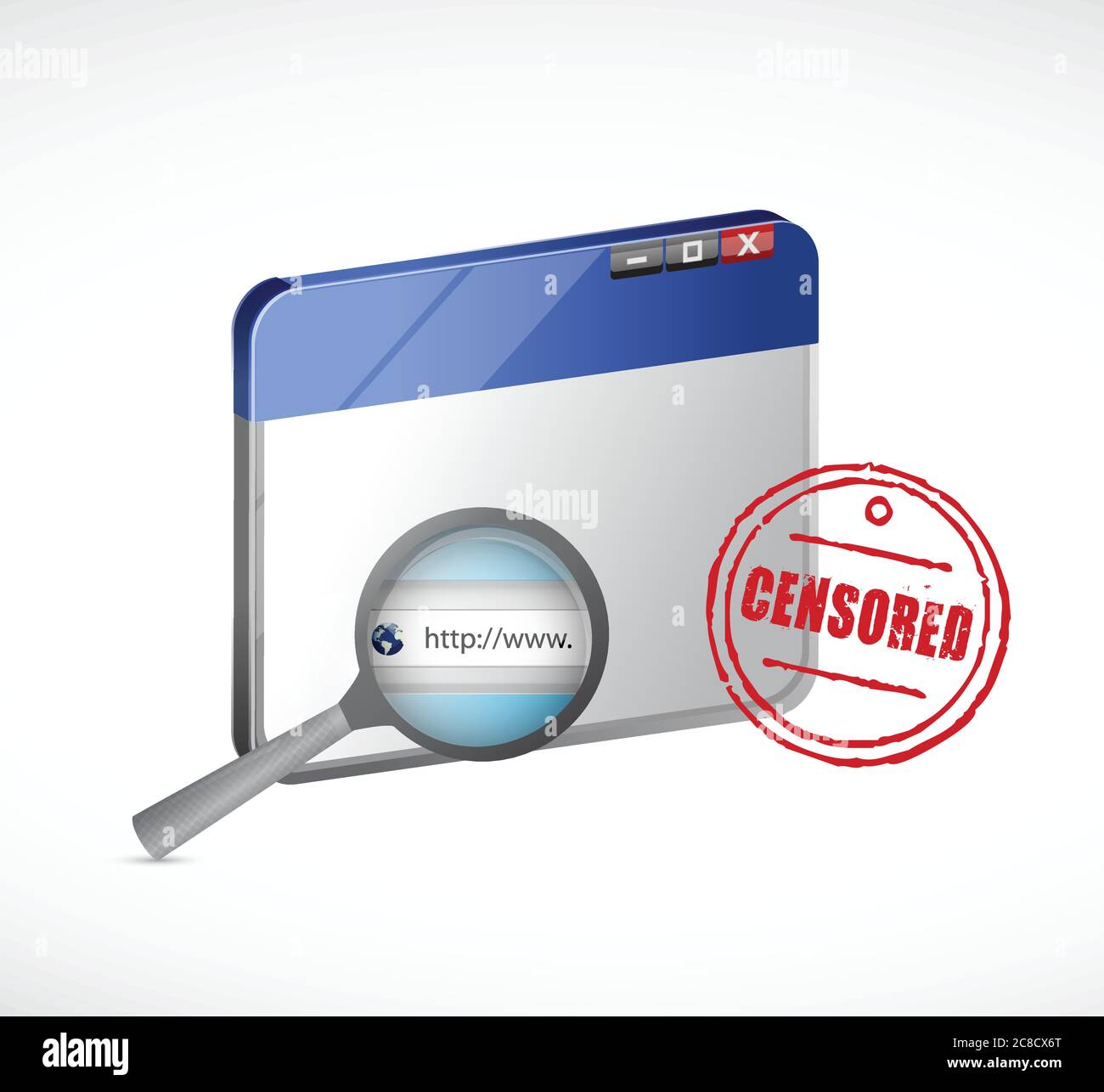 Censored web browser illustration design over a white background Stock ...