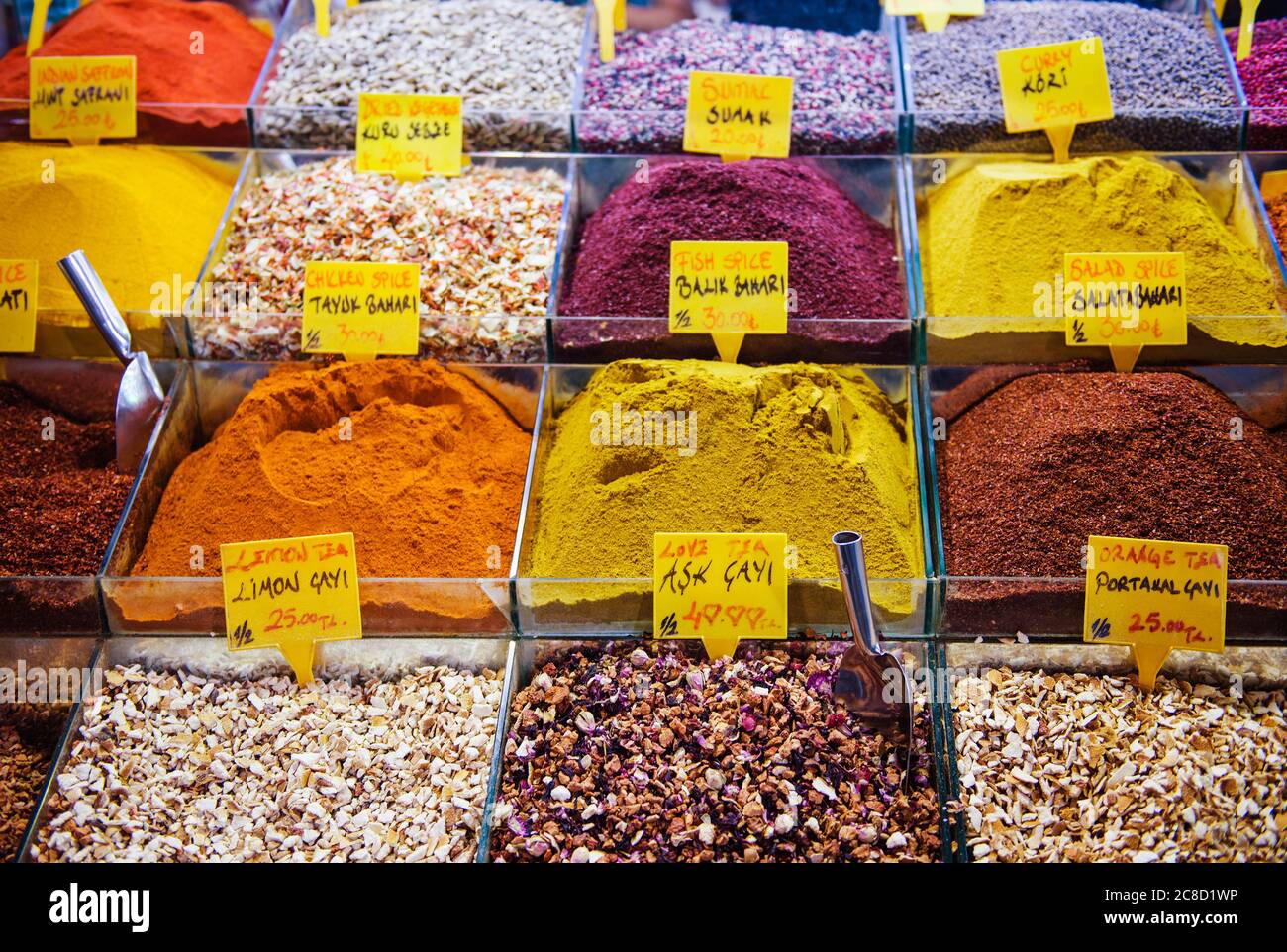 dried fruits and nuts for sale at the spice market, Istanbul, Turkey Stock Photo