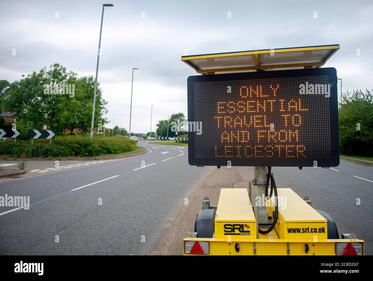 Only essential travel to and from Leicester city one day before non-essential shops re-open. Stock Photo