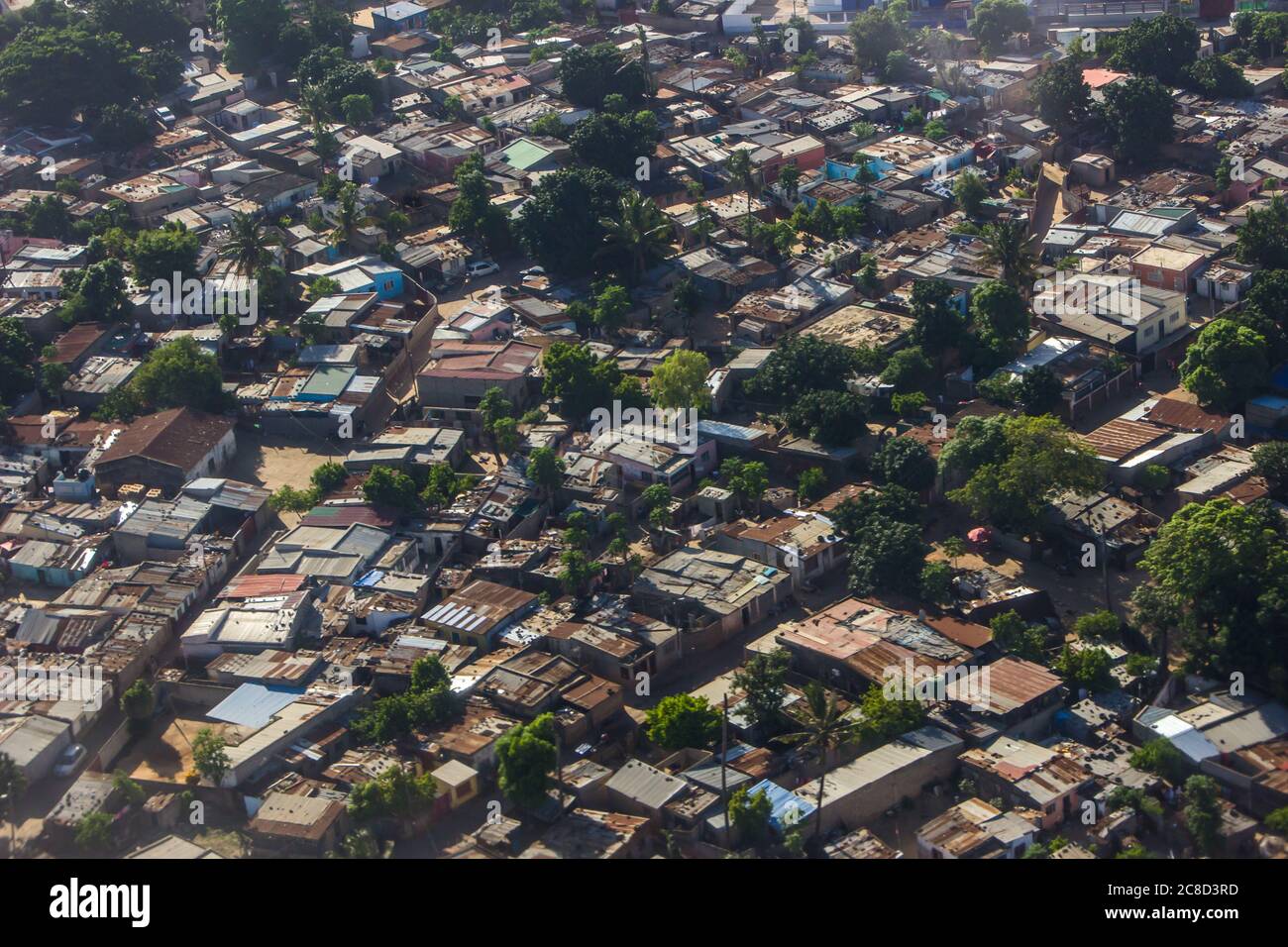 View over the poor residential area of Maputo, Mozambique, situated between the Airport and the Coat Stock Photo