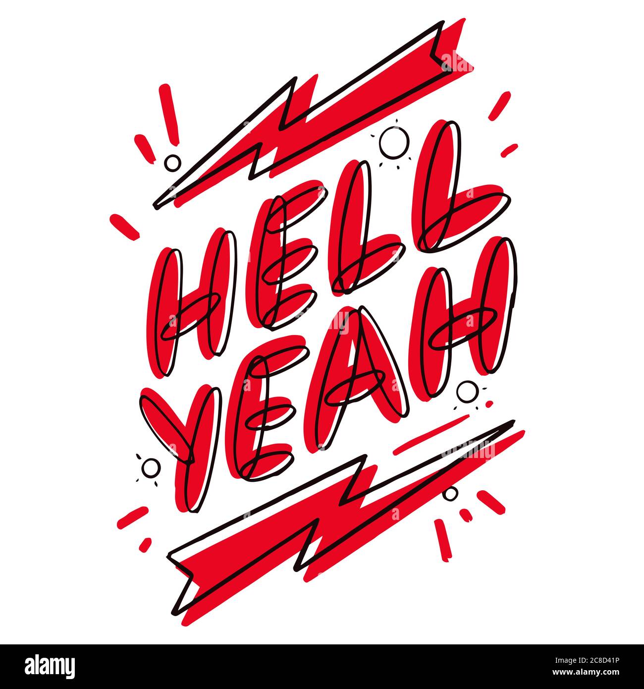 Hell Yeah. Hand lettering colorful logo. Design for banners, prints and posters etc. Stock Vector