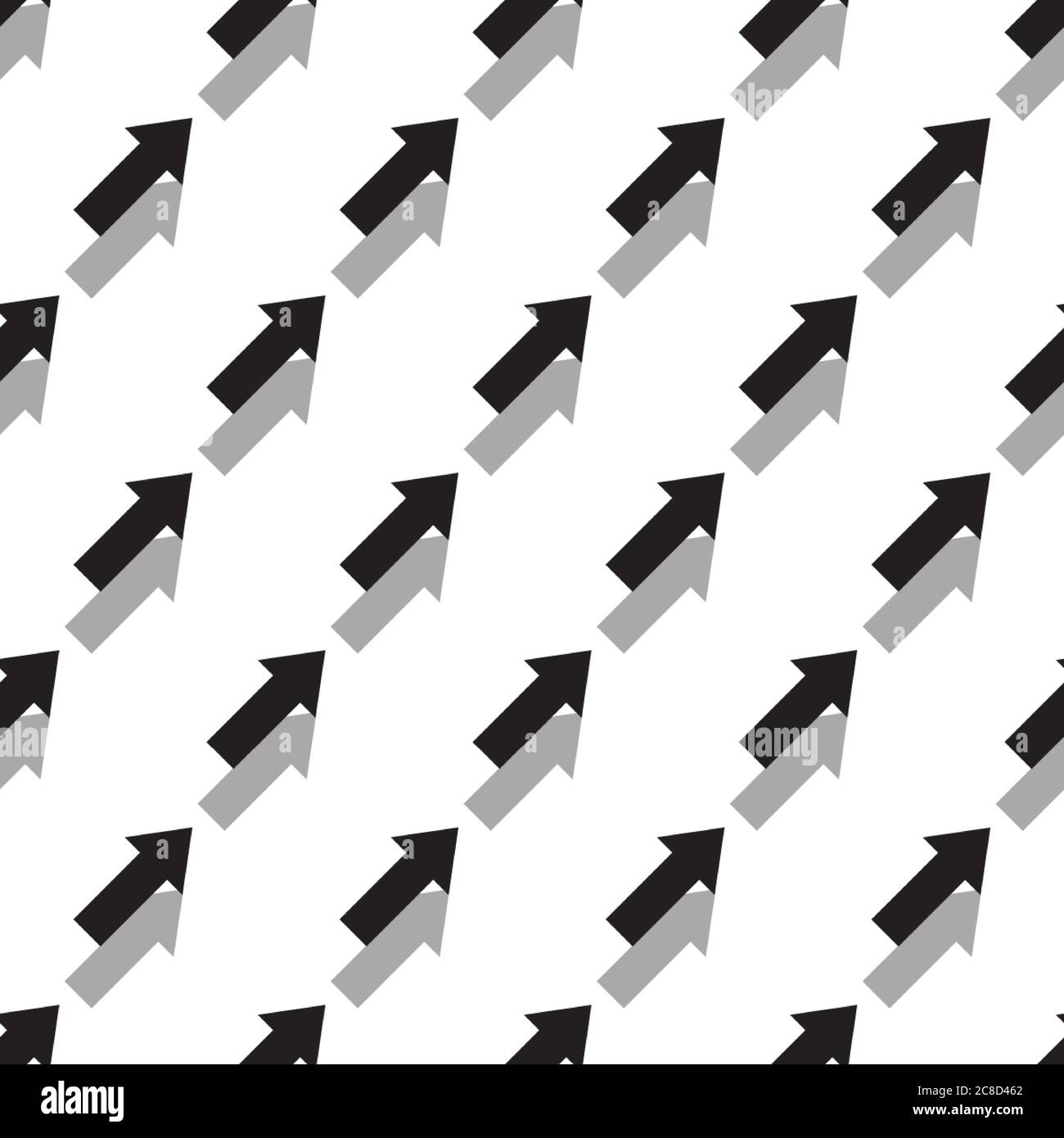 Arrows seamless pattern. Sketch design symbols. Black and white vector ...