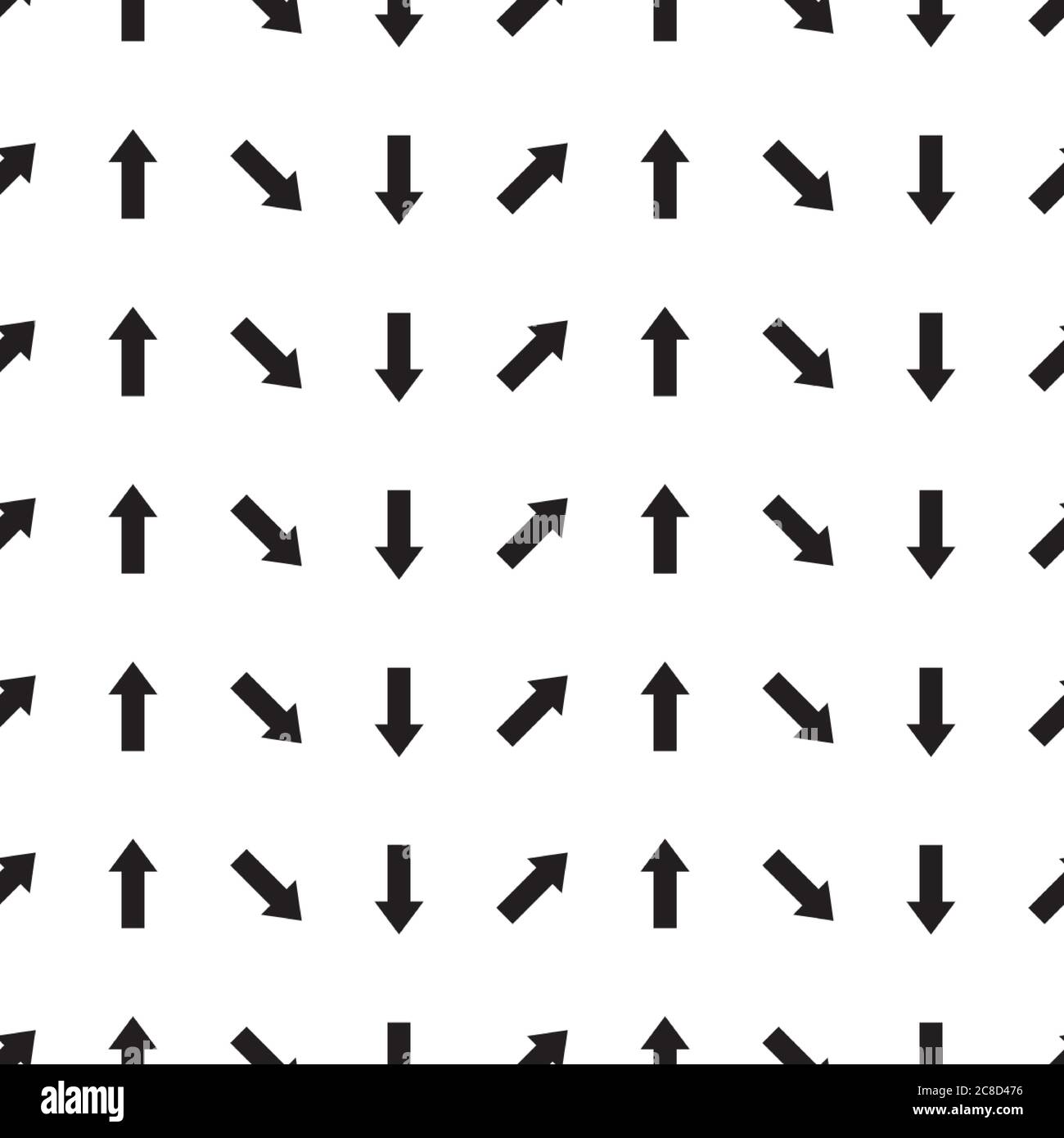 Arrows seamless pattern. Sketch design symbols. Black and white vector ...