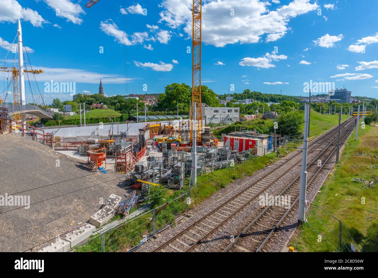 Stuutgart 21, construction works for the new underground main station,  capital city Stuttgart, Baden-Württemberg, Germany, Europe Stock Photo