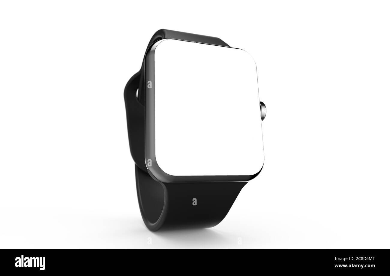 Modern smartwatch mockup isolated on a white background.3D illustration Stock Photo