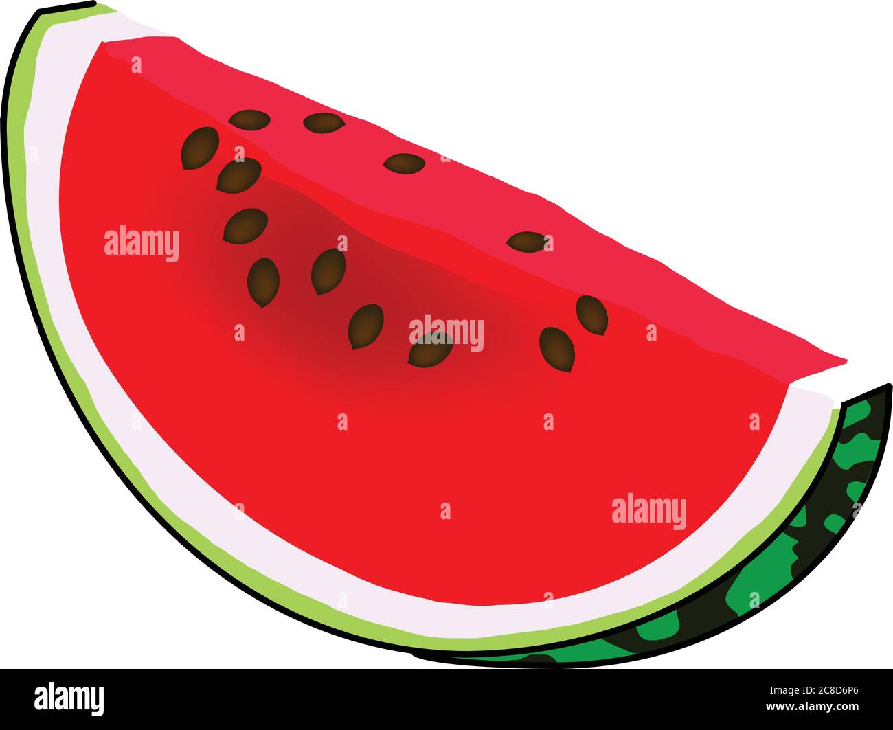 A vector illustration of a slice of Watermelon Stock Vector