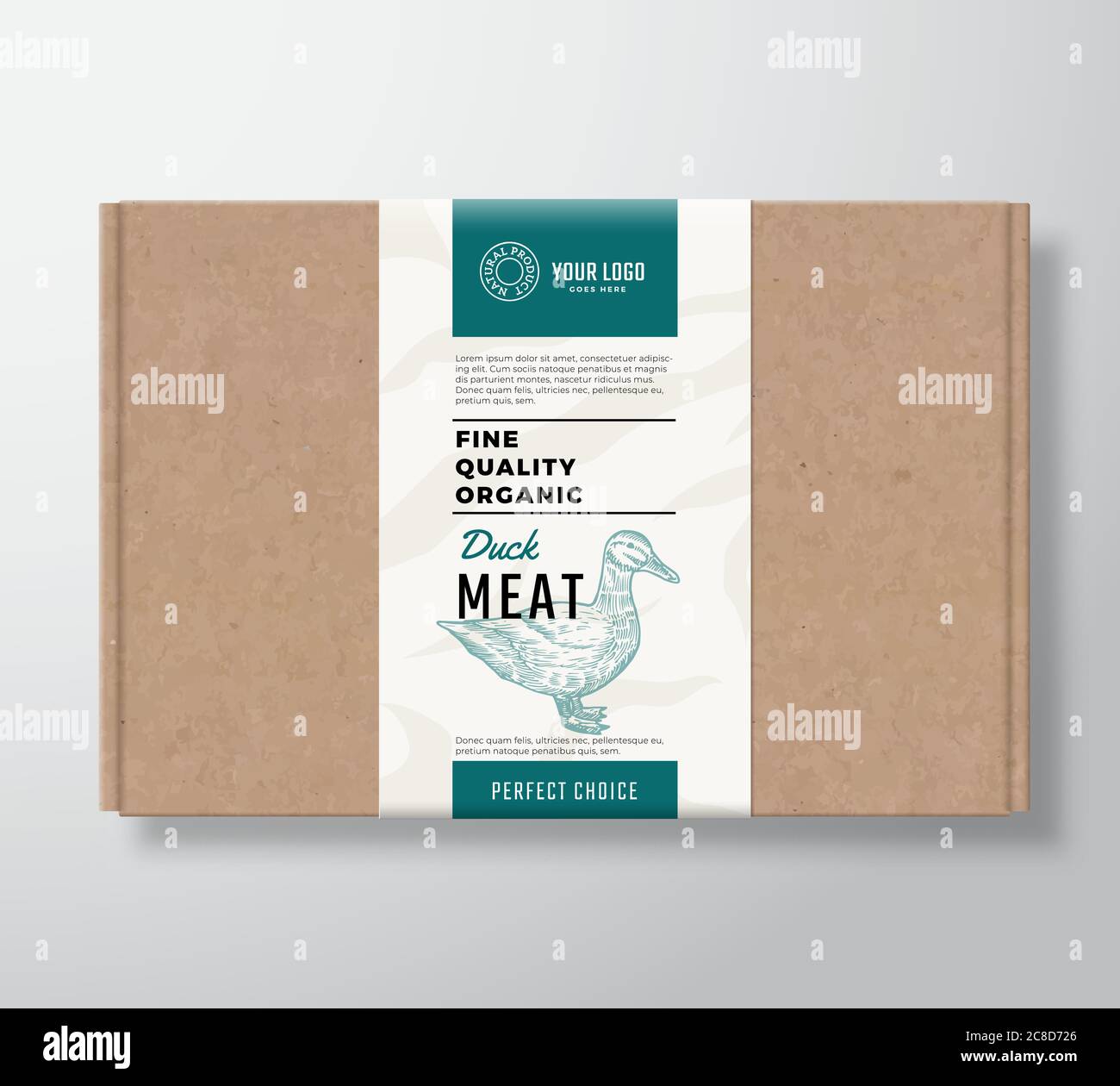 Fine Quality Organic Poultry Craft Cardboard Box. Abstract Vector Meat ...