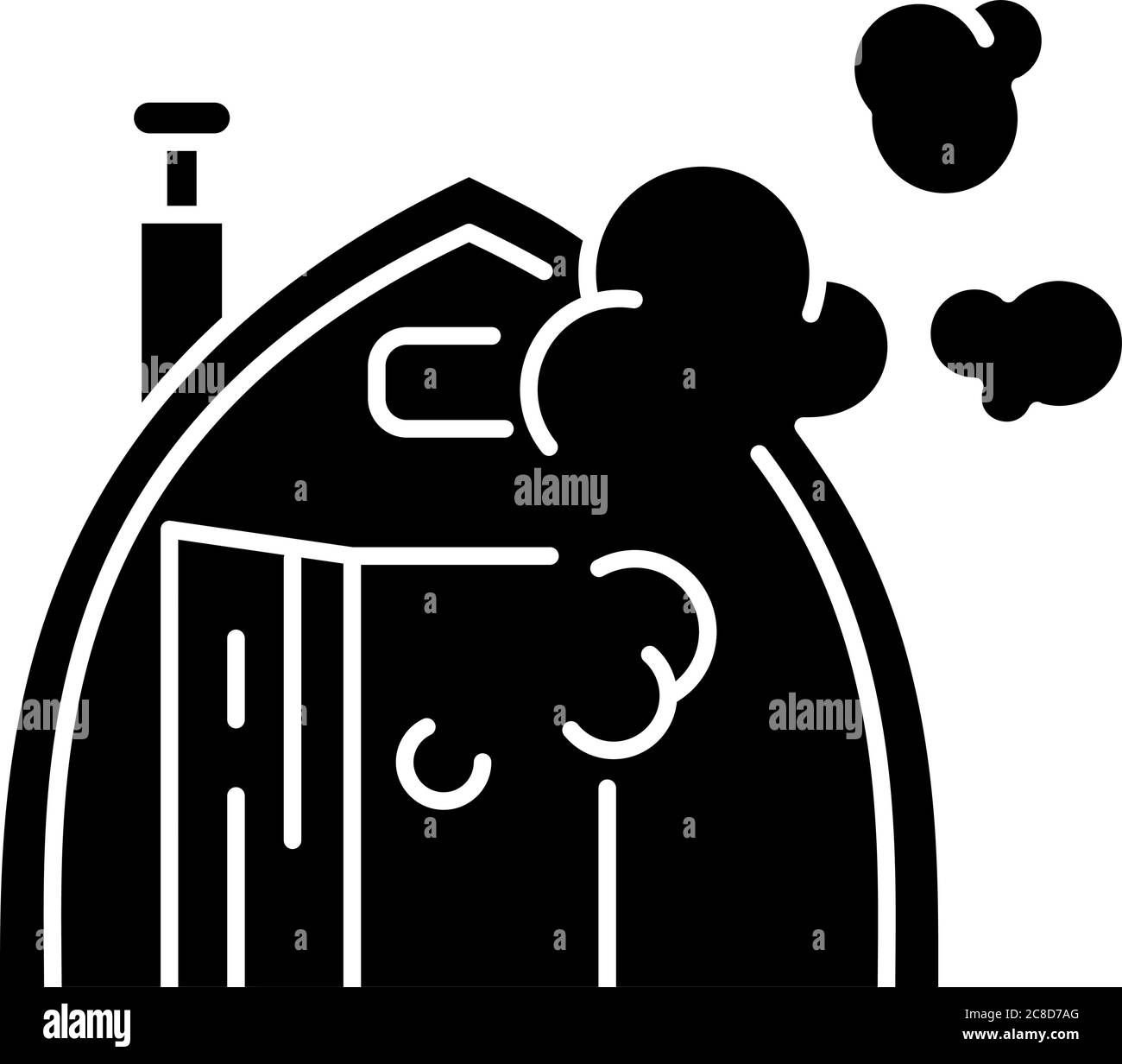 Finnish sauna black glyph icon. Traditional bathhouse, russian banya. Finland national culture silhouette symbol on white space. Small house for takin Stock Vector