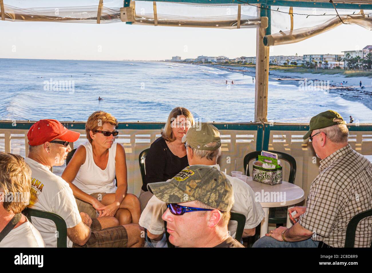 Cocoa Beach Florida,Cocoa Beach Pier,Atlantic Ocean water outdoor,restaurant restaurants food
