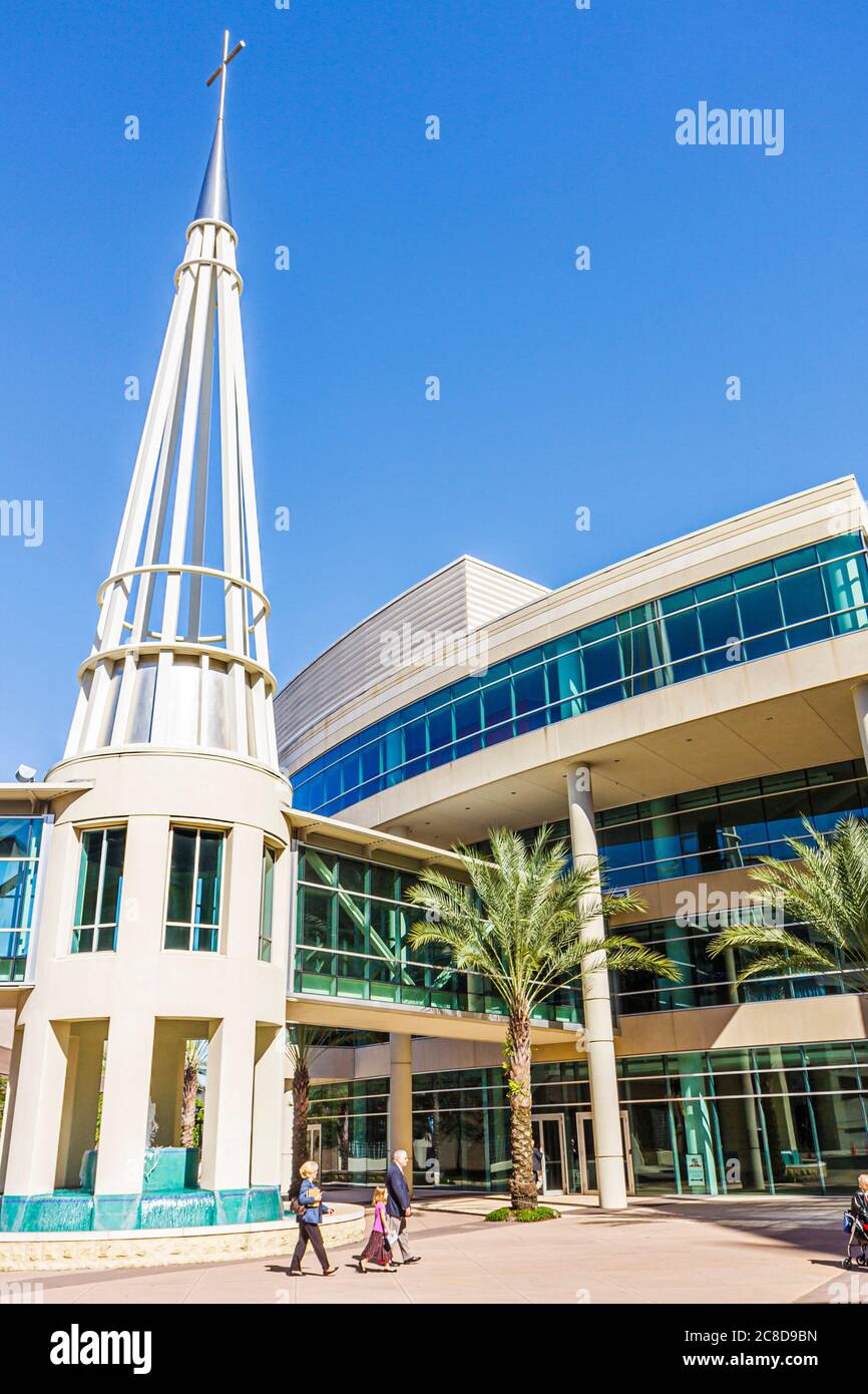 Jacksonville Florida,downtown,First Baptist Church of Jacksonville,Children's building & Welcome Center,Southern Baptist,religion,conservative,fundame Stock Photo
