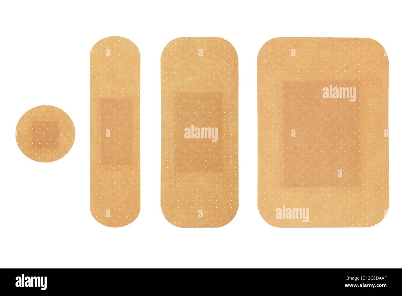 medical adhesive bandages of different sizes isolated on white Stock