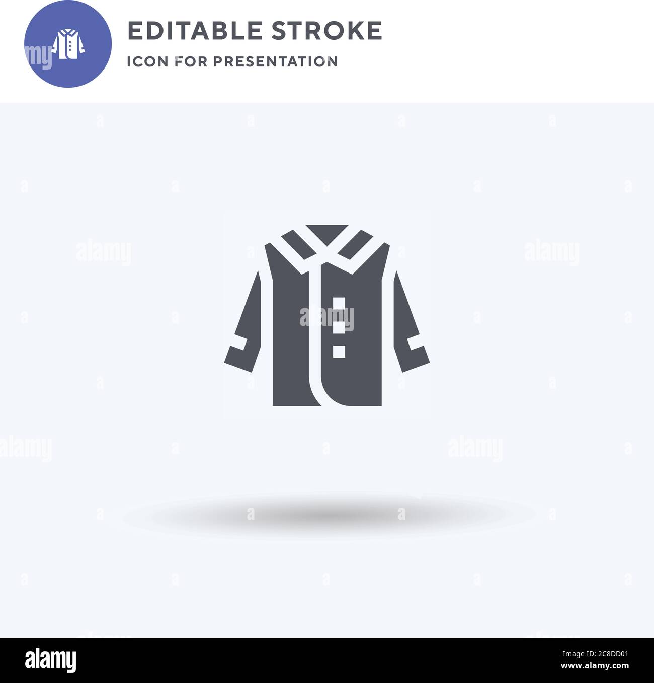 Jacket icon vector, filled flat sign, solid pictogram isolated on white ...