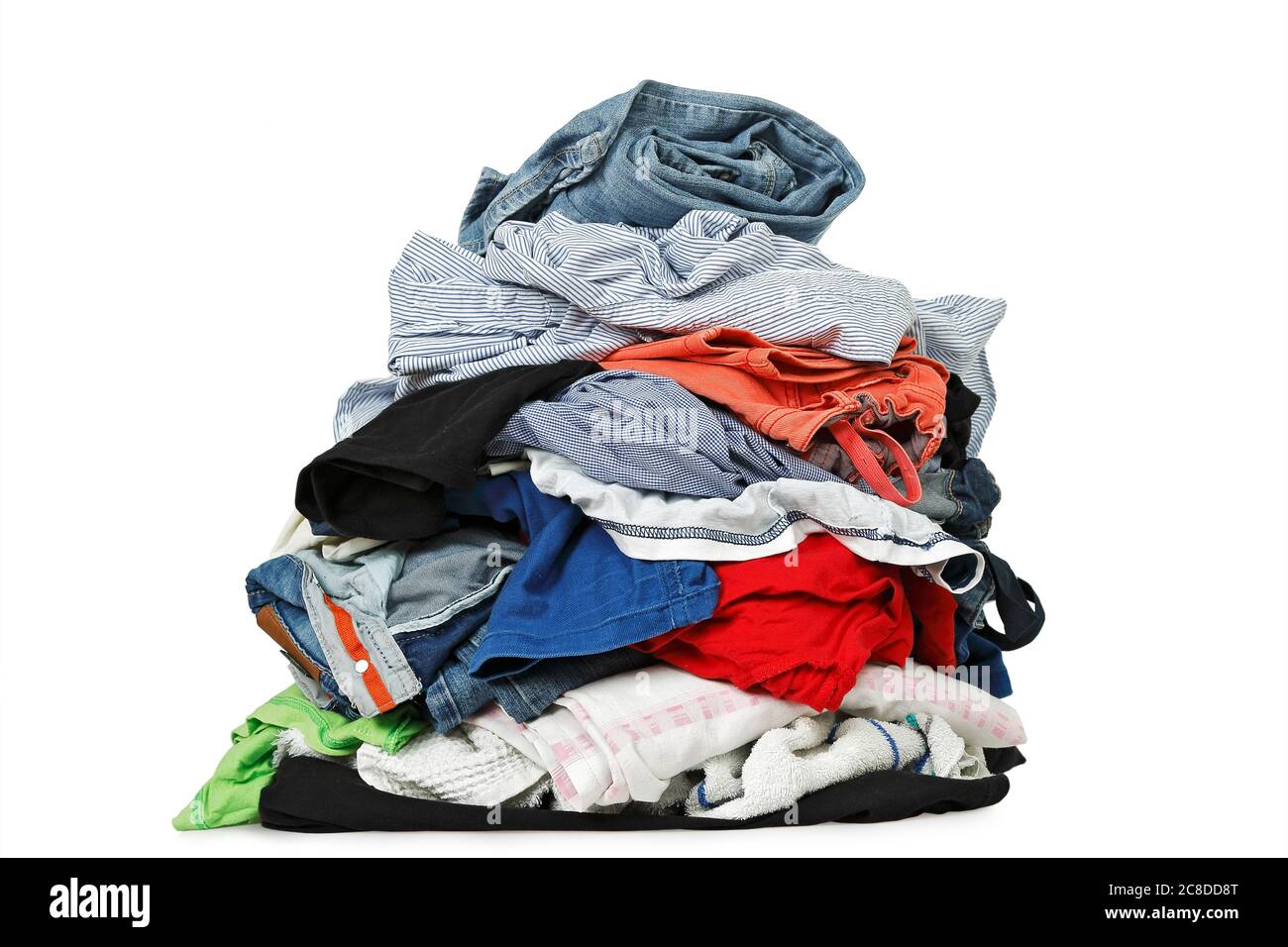 pile of clothes isolated on white Stock Photo Alamy