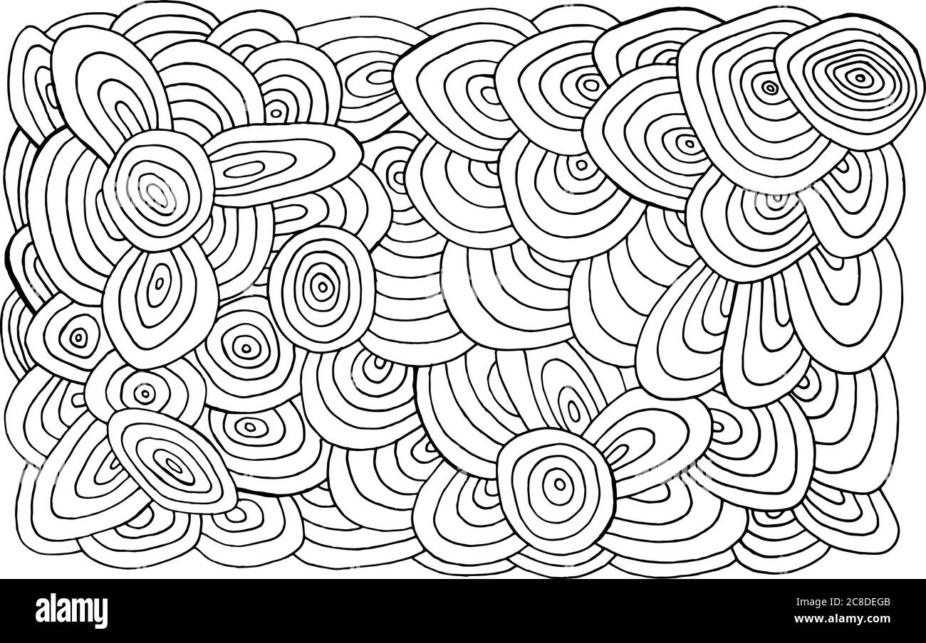 Abstract Pattern Organic Elements Coloring Page For Adults Doodle