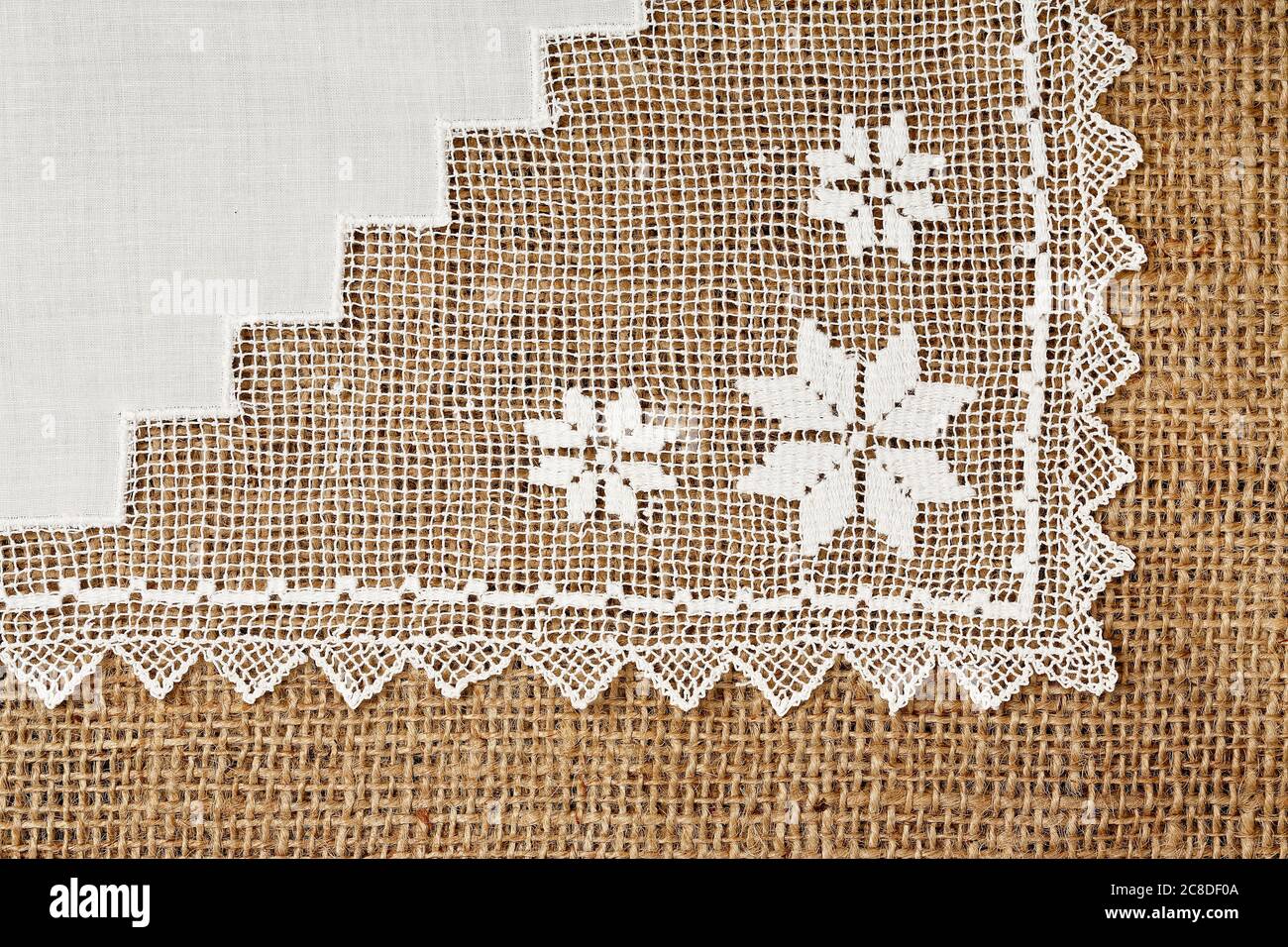 Square Hardanger Embroidery Handmade Doily/Place mat Beige 8 1/2" X 8 1/2" 