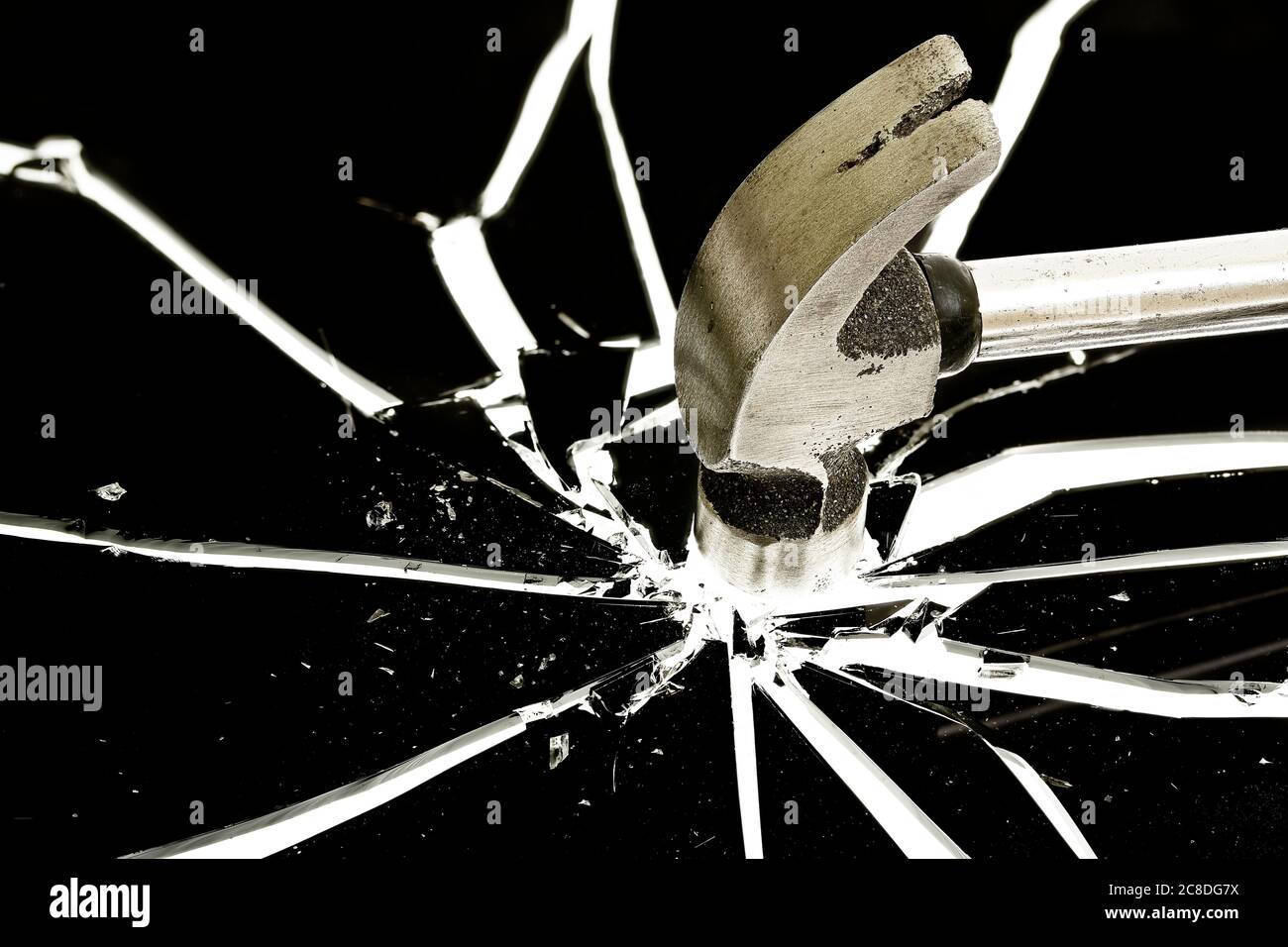 Smashing glass with hammer hi-res stock photography and images - Alamy