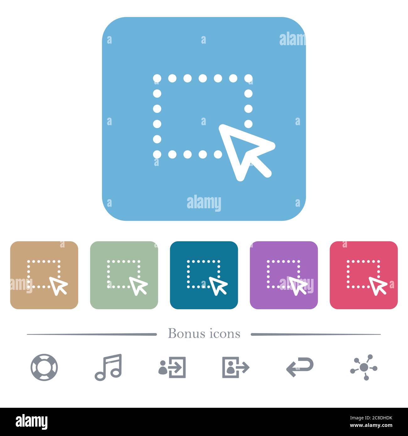 Drag and drop operation white flat icons on color rounded square ...
