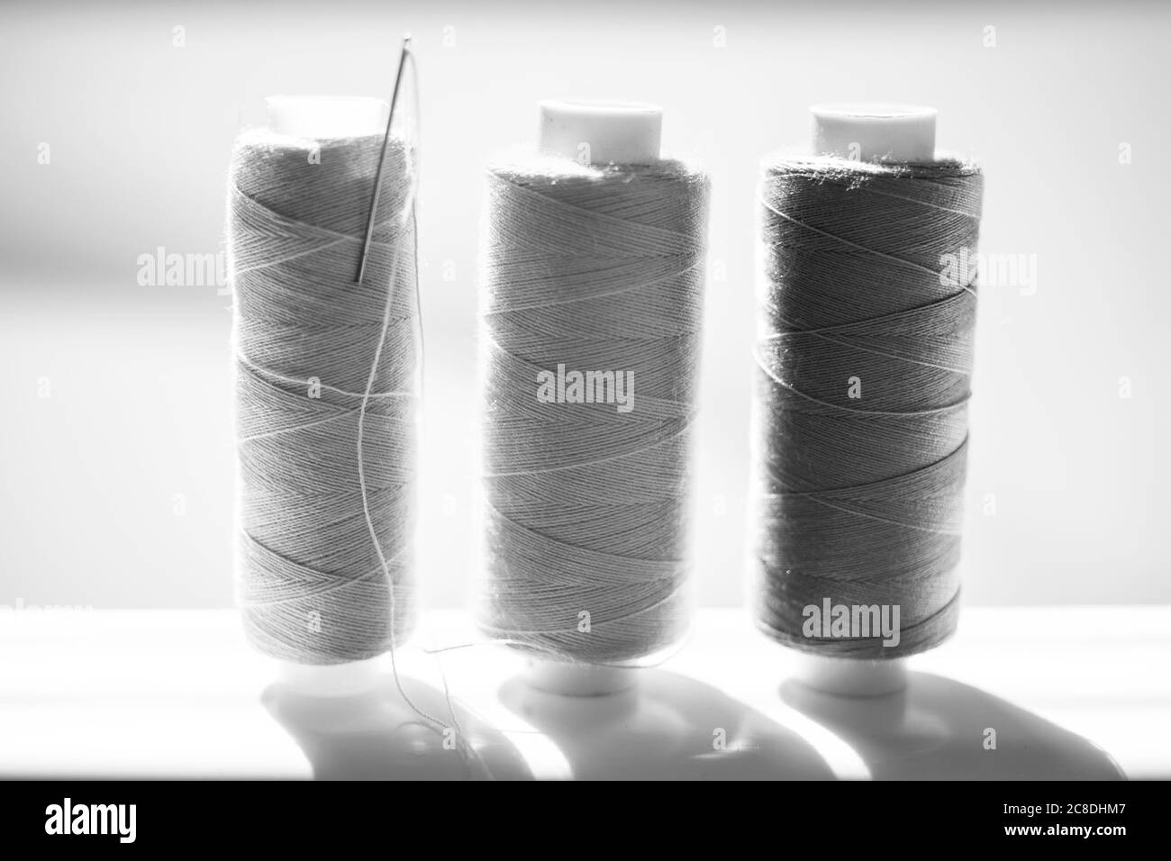Black Thread And Needle In White Cloth Stock Photo 42447753 - Megapixl