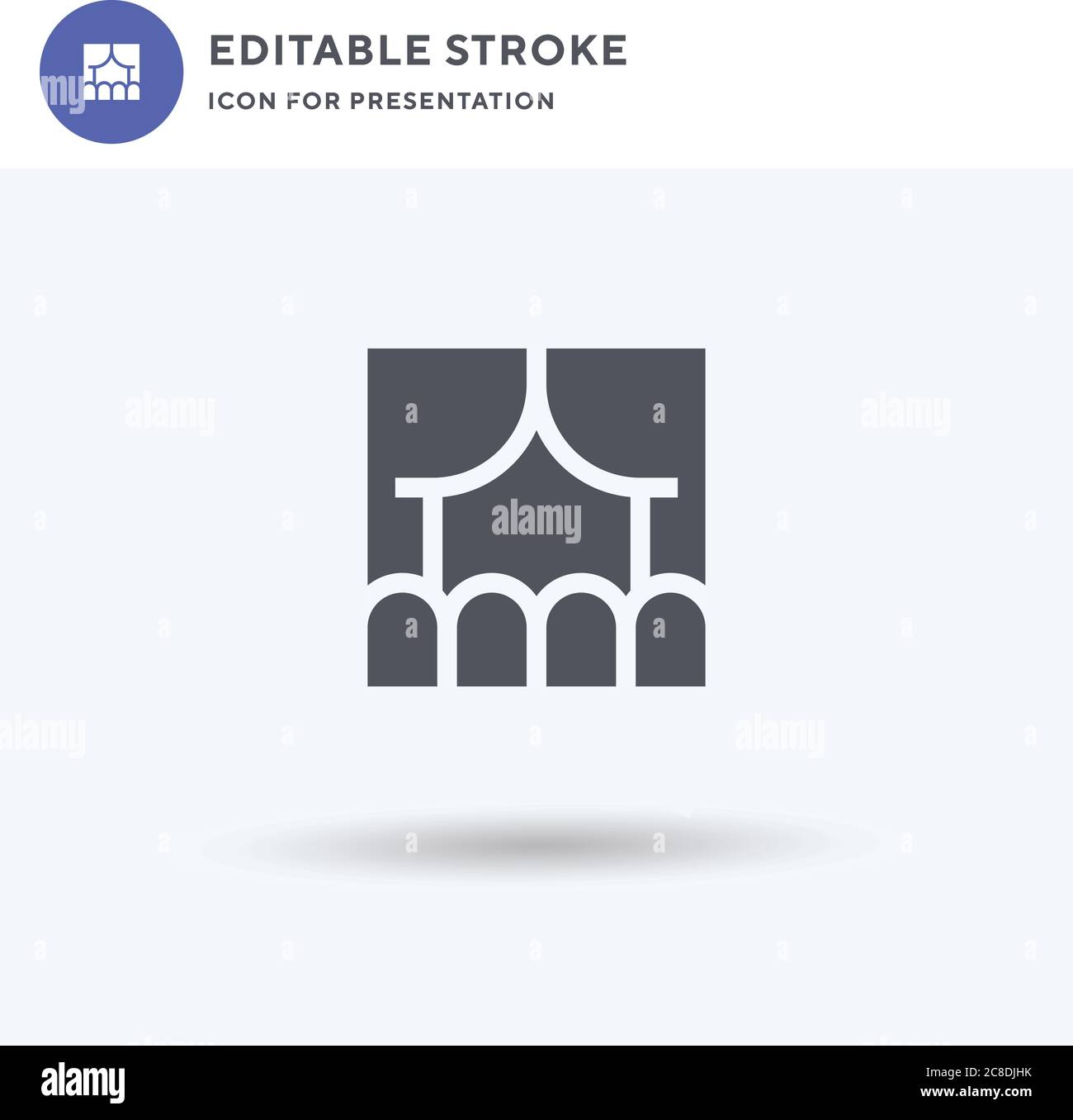 Stage icon vector, filled flat sign, solid pictogram isolated on white ...