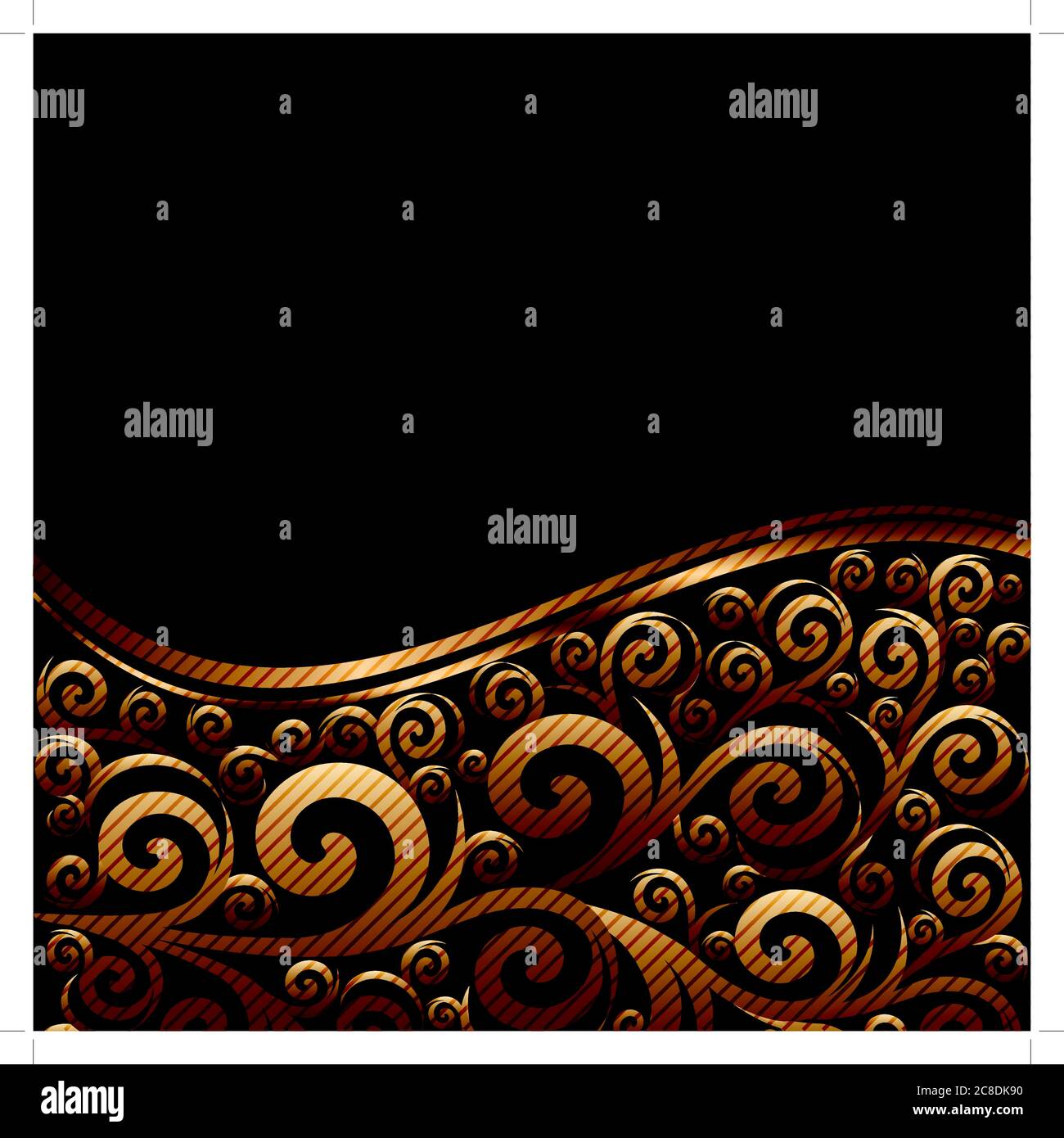 vector illustration of an abstract striped ornament with waves Stock ...