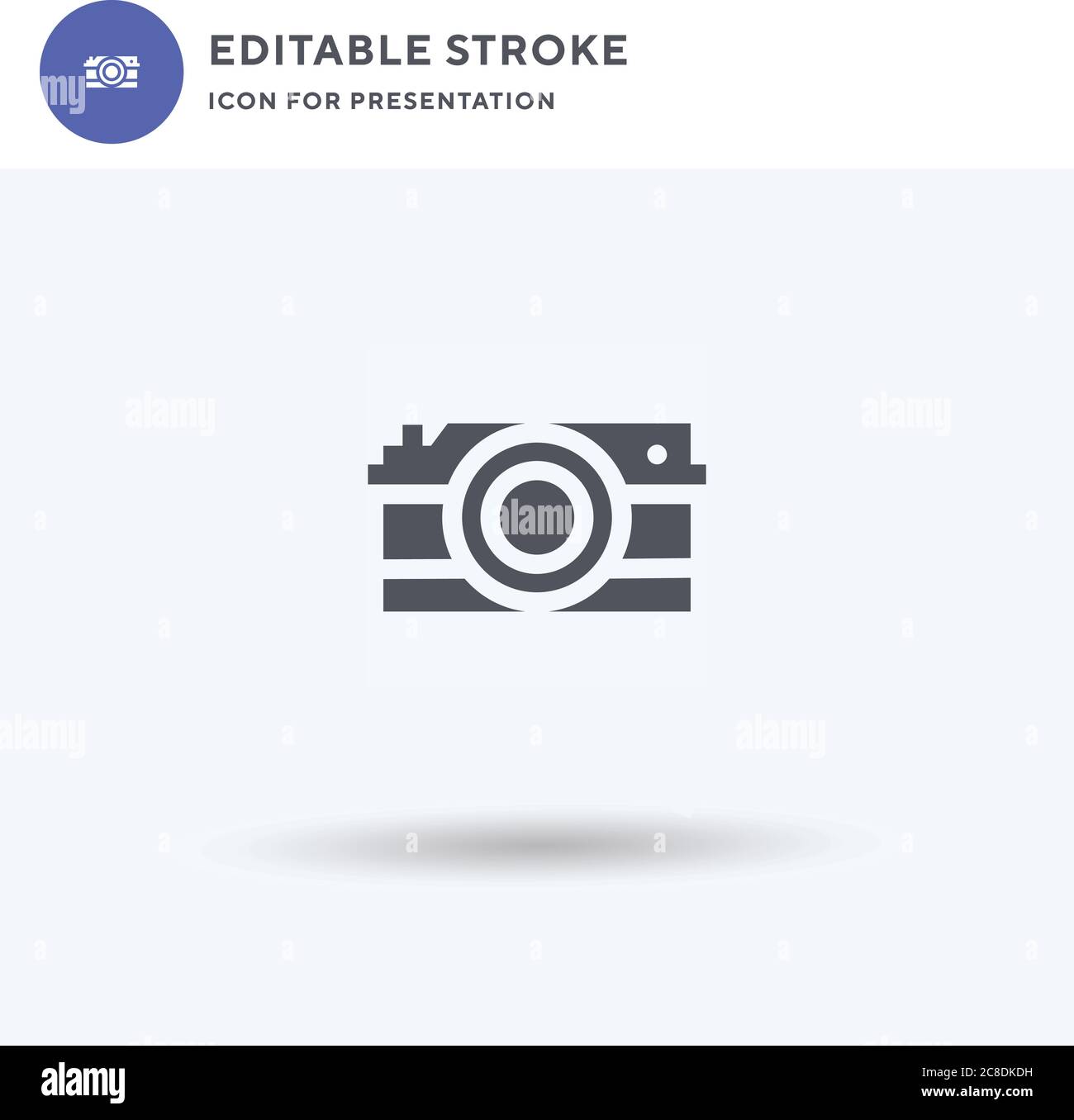 Camera icon vector, filled flat sign, solid pictogram isolated on white ...