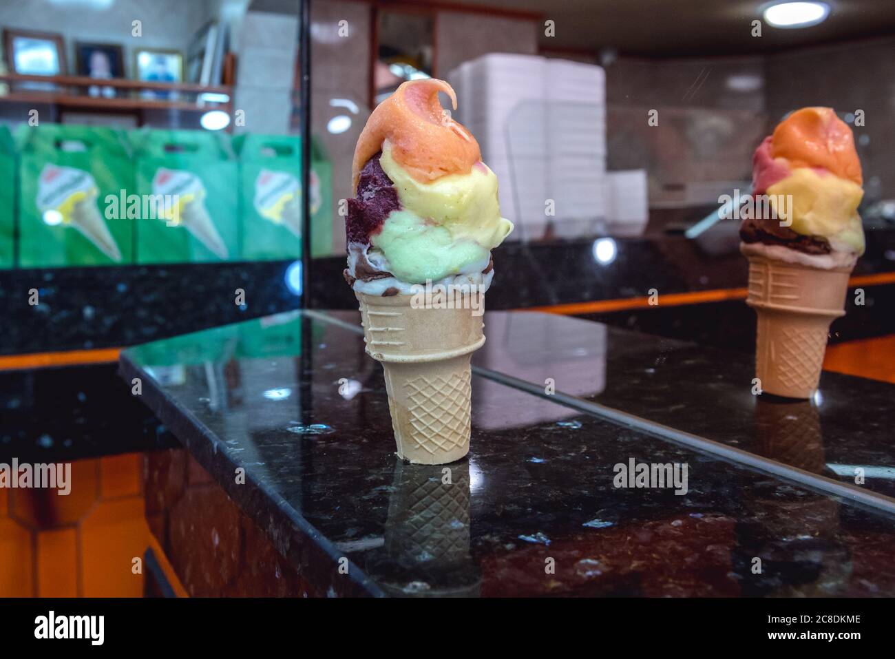 Famous ice cream in Salem Ice Cream shop in Kousba village in Koura