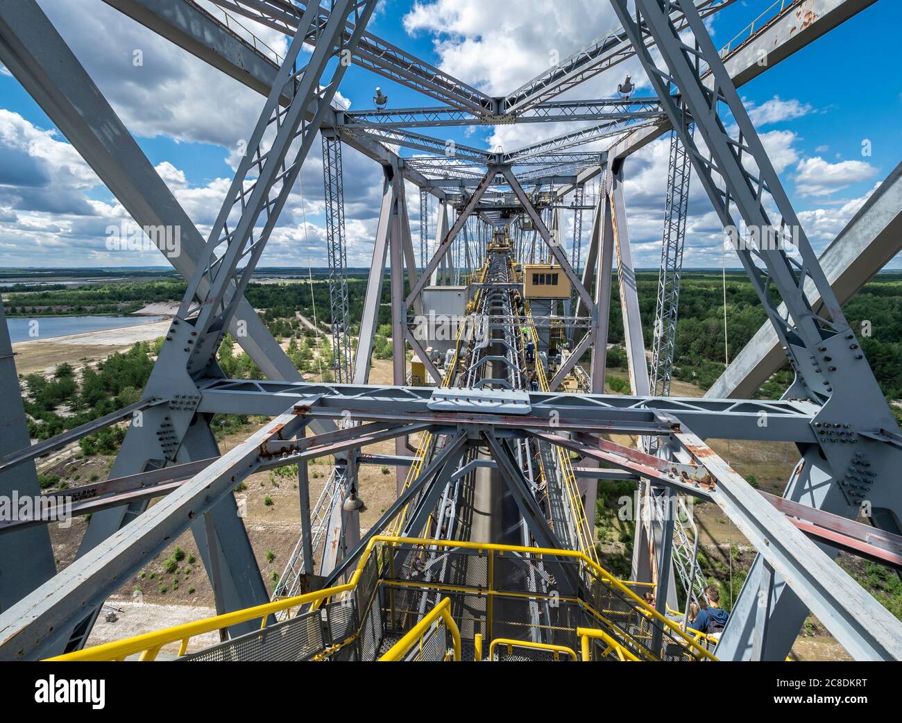 Conveyer brigde F60 in Lichterfeld,  now a museum left after coal mining. Two excavators together were able to skim a maximum of 60 metres of overburd Stock Photo