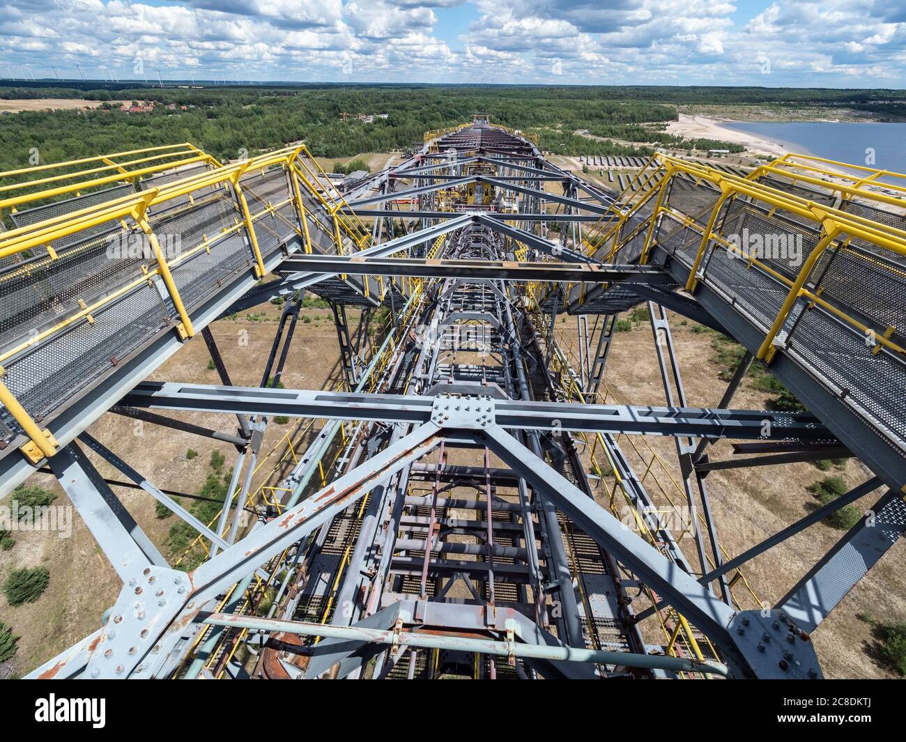 Conveyer brigde F60 in Lichterfeld,  now a museum left after coal mining. Two excavators together were able to skim a maximum of 60 metres of overburd Stock Photo