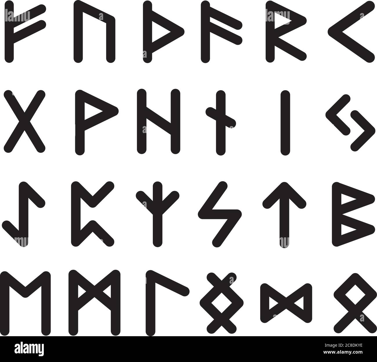 Runes alphabet - elder futhark design Royalty Free Vector