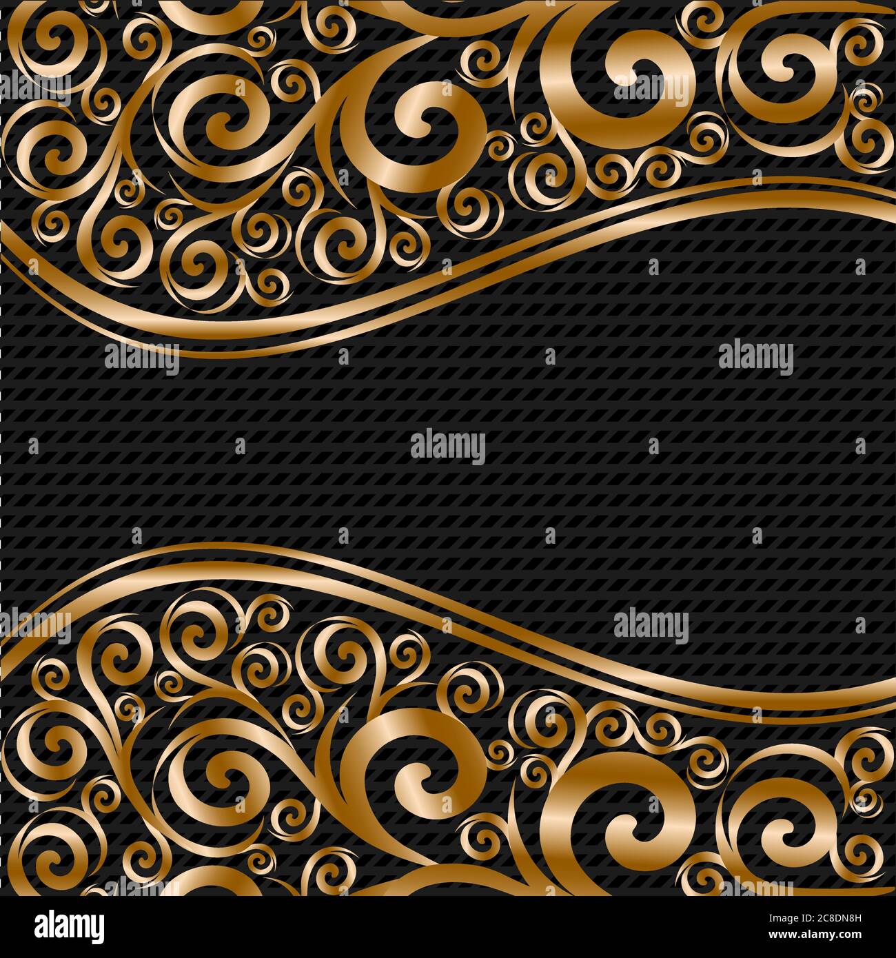 vector illustration of an abstract floral ornament with waves on ...