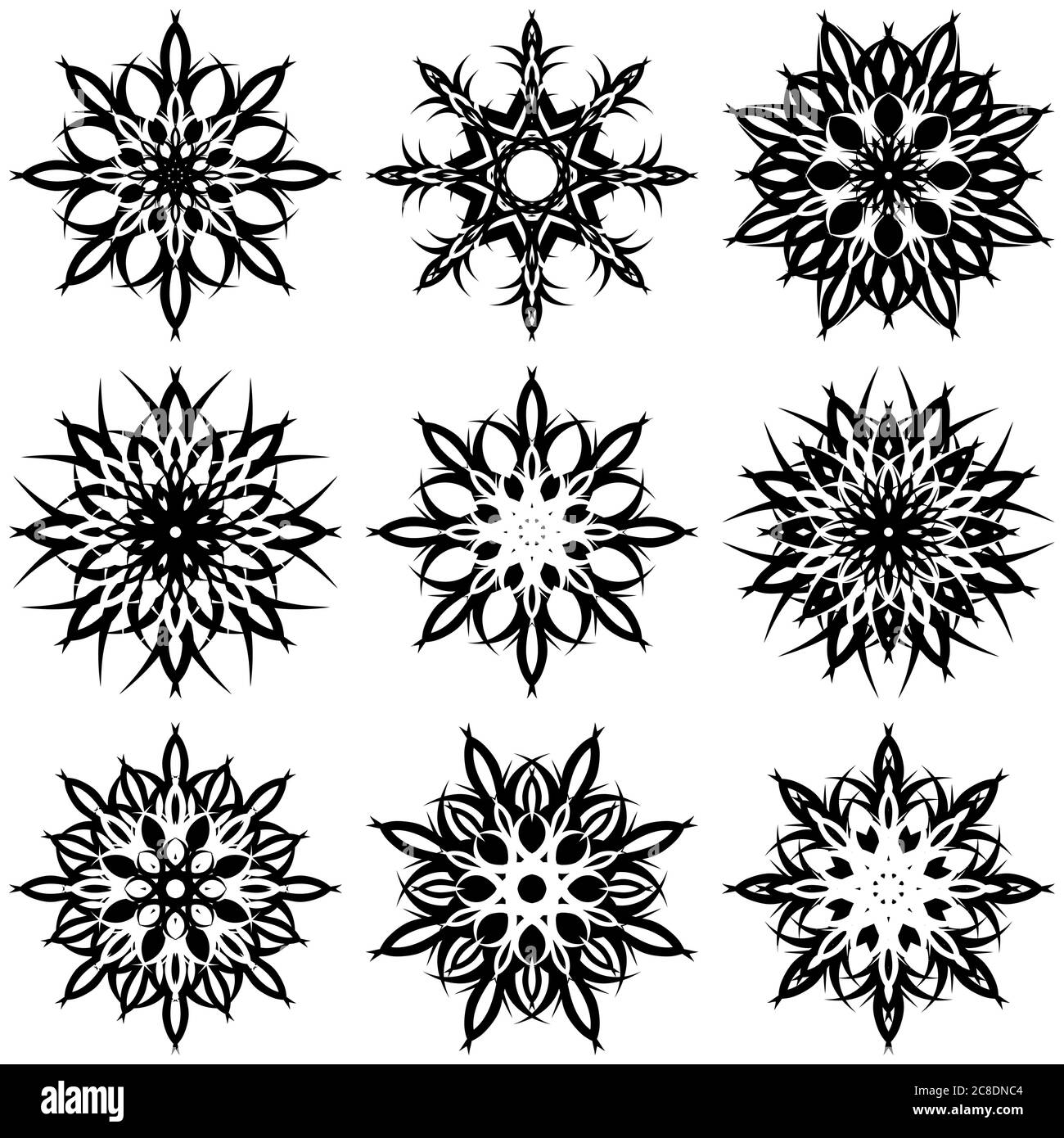 vector illustration of a set of snowflakes Stock Vector Image & Art - Alamy