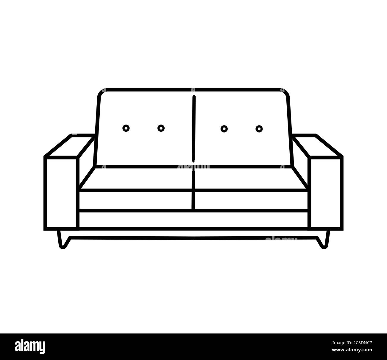 Sofa icon Black and White Stock Photos & Images - Alamy