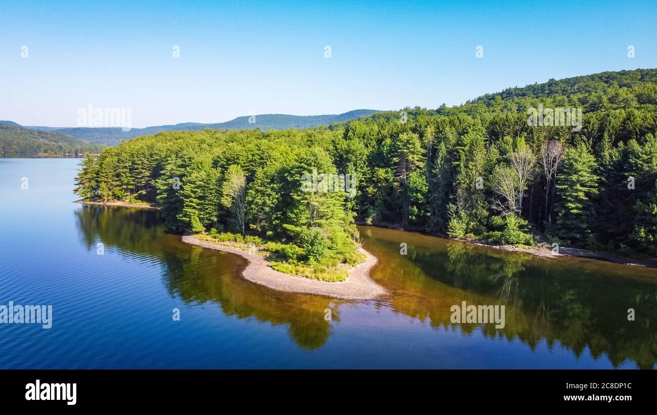 Aerial view of pine trees hi-res stock photography and images - Alamy